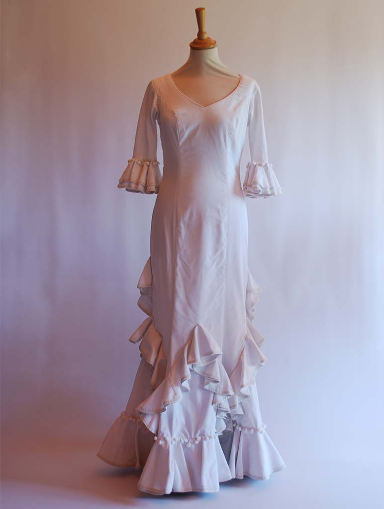 traje de flamenca blanco