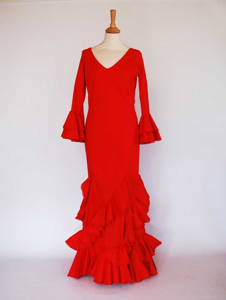 Alquiler traje de flamenca rojo