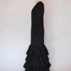 Traje de flamenca elástico negro volantes de capote