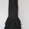 Traje de flamenca elástico negro volantes de capote